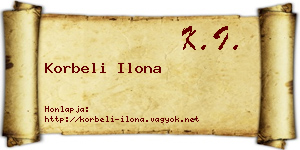 Korbeli Ilona névjegykártya